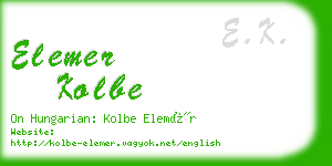 elemer kolbe business card